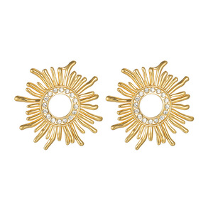 Pendientes de Botón de Estilo Retro Europeo Americano, Joyería de Moda de Aleación con Diseño de Girasol, Personalidad Creativa, para <span class=keywords><strong>Shein</strong></span> y Comercio Transfronterizo - Product Image 1