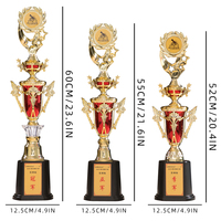 Mini-trophée doré personnalisé en usine, en plastique imprimé UV, style animal, pour compétitions de vélo à pousser GD02