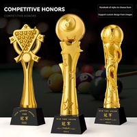 Nouveau Style Billard Tennis De Table Résine Trophées Prix Personnalisation Prix pour Gagner Des Compétitions Sportives Souvenir Honoraire