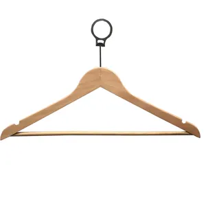 Wholesale Factory Price Wooden hangers with metal anti theft hotel hangers