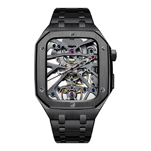 Kit de modification de bracelet en acier inoxydable pour homme, avec boîtier de protection à motif de dessin animé tendance pour <span class=keywords><strong>Apple</strong></span> <span class=keywords><strong>Watch</strong></span> Series 4/5/6/<span class=keywords><strong>7</strong></span>/8 44mm 45mm - Product Image 3
