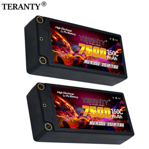 TERANTY 2S 7.6V 7500mAh 150C Lipo pil HV ile 5mm Bullet Plug fiş 1/12 uzaktan kumanda araba tırmanma araba modeli RC pil - Product Image 1