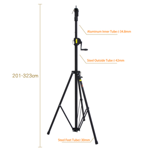 WP-163-1B Trípode con Altura Ajustable y Manivela, Aro de Luz Grande con Soporte de Iluminación - Product Image 2