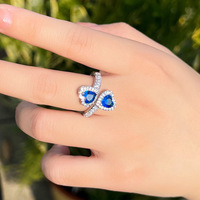 Hartvormige Liefdesaanzoek Verzilverde Cluster Ringen voor Vrouwen Bruiloft Verlovingscadeau Messing Valentijnsdag