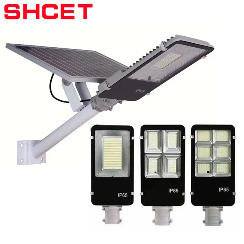 Hot selling split led solar panel street light all in two lithium battery 50w 100w 200w 250w 300w separated outdoor with poles