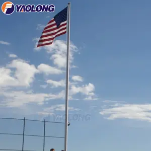 Yaolong 304 316 paslanmaz çelik dev yüksek mukavemetli bayrak direği alüminyum alaşımlı elektrikli motorlu bayrak direği