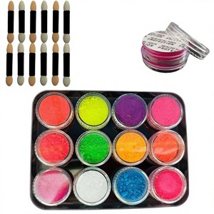 Ventes transfrontalières – Poudre <span class=keywords><strong>de</strong></span> fard à paupières écologique 12 couleurs, motif carré, en PET fluorescent, tendance sur internet, pour nail art - Product Image 2
