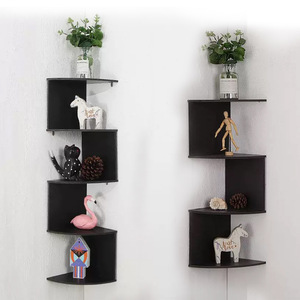 Étagère d'angle murale Hui Shijia à 5 niveaux en PVC, sans perçage, pour livres et jouets - Product Image 1