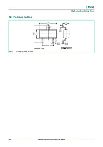 Bav99, 215 Diode tín hiệu nhỏ kép, 100V, 0,2a, phục hồi nhanh, gắn trên bề mặt, điện áp chuyển tiếp thấp - Product Image 4