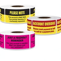 Étiquettes de rappel de paiement personnalisées 2x1 pouce, autocollants rectangulaires en papier pour comptes en retard, lot pour entreprises, comptabilité et bureaux