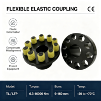 Couplage à disque en acier TL avec manchon en caoutchouc flexible, personnalisable OEM, installation facile, amortissement des vibrations pour transmission de puissance moteur