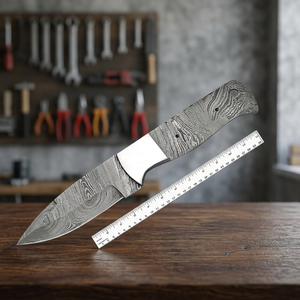 Cuchillo de Caza de Acero de Damasco con Hoja de Punta Caída de 12 cm, Personalizable DIY ODM, Cuchillo Táctico de Supervivencia con Mango de Damasco - Product Image 3