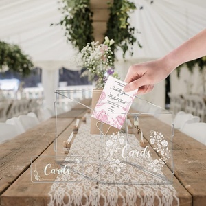 Scatola per biglietti di nozze in acrilico con serratura per decorazioni di ricevimenti, salvadanaio, urna elettorale, ricordo di laurea, bomboniera - Product Image 3