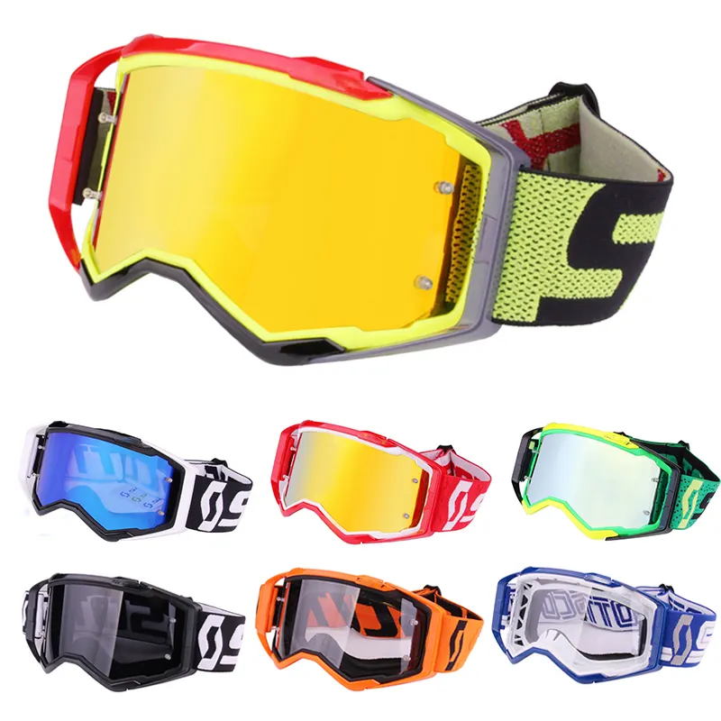 Motocross gafas de motocicleta gafas MX fuera de la carretera de la bici de la suciedad gafas de seguridad al por mayor personalizado colores roll Off