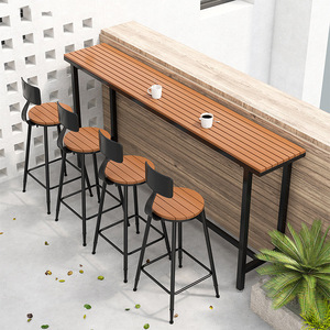 Mesa de Bar de Madera Maciza de Diseño Nórdico Moderno para Sala de Estar y Hoteles - Product Image 2