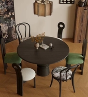 Vente directe d'usine de meubles de salle à manger de luxe rond en bois de chêne massif 4 6 places Table à manger ensemble de chaises