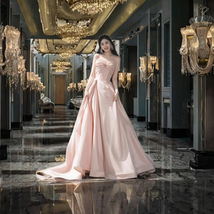 Vestido de Fiesta de Primavera, Sin Tirantes, Cintura Natural, Color Rosa Caramelo, Silueta de Sirena, Elegante, con Falda Tutú de Princesa - Product Image 3