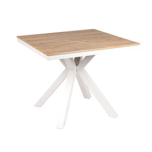 Table de jardin carrée minimaliste en aluminium sur mesure avec plateau en composite bois-plastique, mobilier de patio, mobilier de jardin - Product Image 6