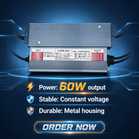 Boîtier en aluminium étanche IP67 pour transformateur d'éclairage LED extérieur 60W 110-265V AC DC 12V/24V Garantie 2 ans 80%