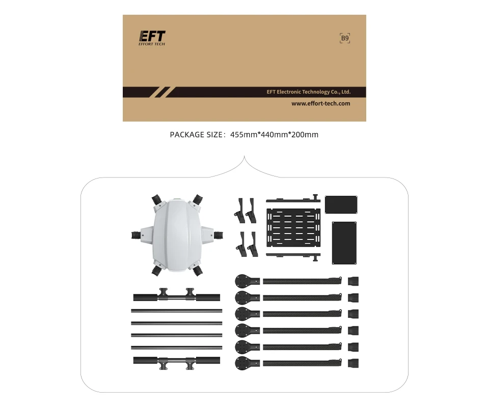 EFT X6100 Industrial Drone, WWweffort-tech:com PACKAGE SIZE: 455mm*440mm