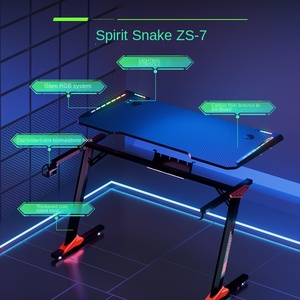 โต๊ะคอมพิวเตอร์พร้อมไฟ LED สำหรับเล่นเกม ปรับความสูงได้ - Product Image 4