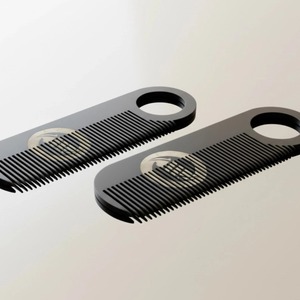 Peigne à barbe pour homme en acier inoxydable, à dents fines, portable, outils de coiffage pour la tête huilée - Product Image 1