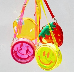 Sac bandoulière rond transparent en PVC avec motif Smiley, sac de poitrine étanche pour voyage et usage quotidien - Product Image 1