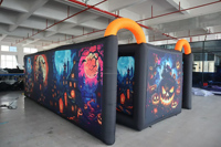 Château gonflable portable sur le thème d'Halloween en tissu Oxford de qualité commerciale, labyrinthe, maison hantée, couleur personnalisée pour l'extérieur