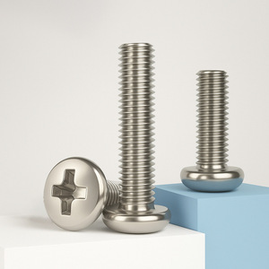 Tornillos de máquina de cabeza redonda M2 M3 M4, cabeza Phillips métrica, acero al carbono, grado A, rosca estándar para aplicaciones electrónicas - Product Image 1