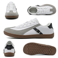 Chaussures de marche décontractées pour hommes à largeur accrue, baskets à lacets en PU, semelle en caoutchouc antidérapante, confortables pour le quotidien, chaussures basses