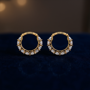 Pendientes Seuaie Star Huggie con Cristales de Circonita y Engaste de Garra, Chapados en Oro de 18K, para Uso Diario, de Lujo para Mujer - Product Image 2