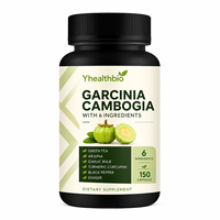 Capsules de Garcinia Cambogia Complex avec thé vert, curcuma, gingembre, poudre d'ail, complément alimentaire à base de plantes sans gluten et sans OGM