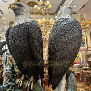 Trang trí nội thất hiện đại kim loại đứng Antique Brass EAGLE điêu khắc Bronze EAGLE tượng để bán