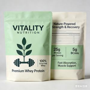 Sacchetto Personalizzato per Proteine in Polvere da 1kg 2kg, Busta Stand-up con Cerniera Antiodore Richiudibile per Integratori e Nutrizione - Product Image 6