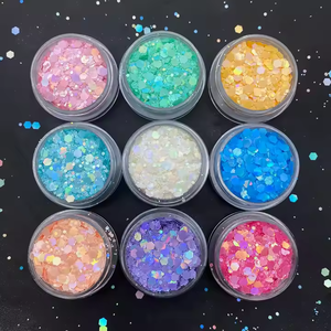 Macaron Pastel Shimmer Glitter <b>Sequins</b> Bulk Mixed Hexagon Sparkle Chips Safe <b>Material</b> For DIY Slime Resin Nail & Festival Decor - Product Image 6