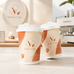 แก้วกาแฟกระดาษแบบมีผนังสองชั้น ขนาด 8 ออนซ์ 12 ออนซ์ 16 ออนซ์ แก้วร้อนแบบใช้แล้วทิ้ง พิมพ์ลายได้ตามสั่ง ขายส่ง - Product Image 1