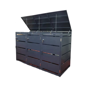 <strong>Outside</strong> Waterproof <strong>Trash</strong> Cover Bin Box 120L 240L Garbage <strong>Storage</strong> Shed Three Door Steel Dustbin Cover - Product Image 2