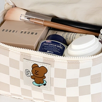 Sac de maquillage multifonctionnel en coton avec fermeture éclair, portable, écologique, pliable, pour femmes, rangement quotidien des cosmétiques, voyage, affaires