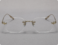 Lunettes de myopie sans monture en titane pur ultra-légères pour hommes, adaptées aux petits visages, verres correcteurs disponibles