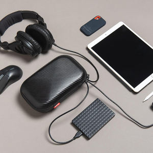 Estuche para Lápices de Carbono Negro, Caja de Lápices de EVA, Organizador de Almacenamiento Duradero, Estuche de EVA para Útiles Escolares y Cables - Product Image 3