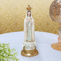 Grenzüberschreitender Verkaufsschlager: Künstlerische Fatima-Statue, Skulpturierte Figur, Maßgefertigte Feiertags-Heimdekoration, Religiöse Saaldekoration aus Kunstharz
