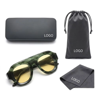 Gafas de Sol Unisex con Montura Gruesa y Protección UV400, Estilo Vintage, Polarizadas, de Acetato, Protección UV Total, Venta al Por Mayor