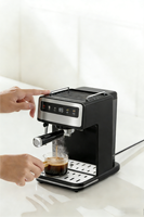 Machine à café électrique professionnelle moderne semi-automatique multifonctionnelle, système de brassage, design portable, usage domestique, 20 bars d'espresso