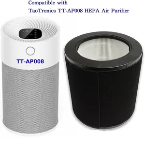 3-IN-1 Replacement HEPA Filter With 4 Carbon Pre-Filters Compatible With TaoTronics TT-AP008 HEPA Air Purifier