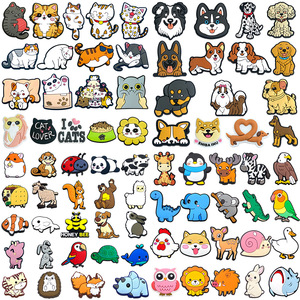 Collection d'accessoires mignons pour chaussures : animaux de dessin animé (<span class=keywords><strong>chat</strong></span>, chien), fleurs et boucles DIY Zhibixing pour décorations de chaussures - Product Image 1