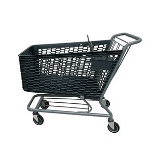 Highbright Plastic Large Capacity Unfolding Hand <b>Trolley</b> Supermarket Shopping Cart 5-inch Casters - Product Image 2