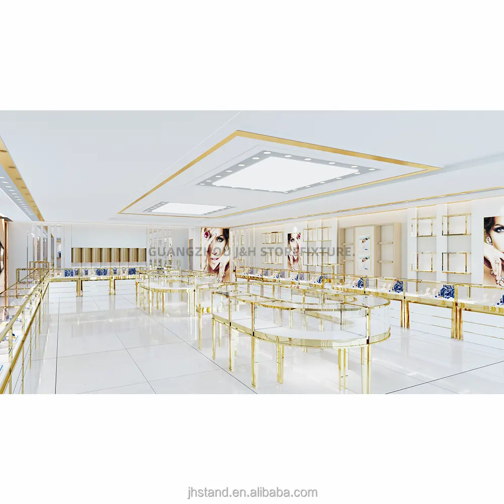 Moda di alta qualità design del bancone di gioielleria immagini per gioielli in oro negozio di interior design showroom espositore