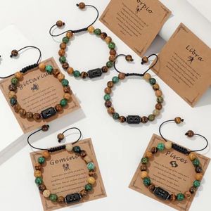 Das 12 Zodiac Naturstein Perlen Armband mit begleitenden Gruß karte ist das beste Armband Geschenk für Sternzeichen Geburtstage - Product Image 3