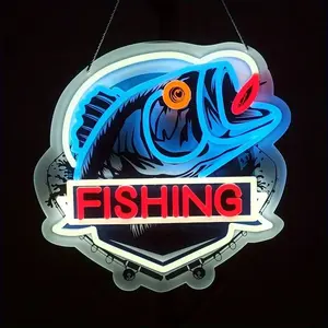 Custom led neon sign fishing passion lover neon sign store business logo design led neon idea for wall decoration