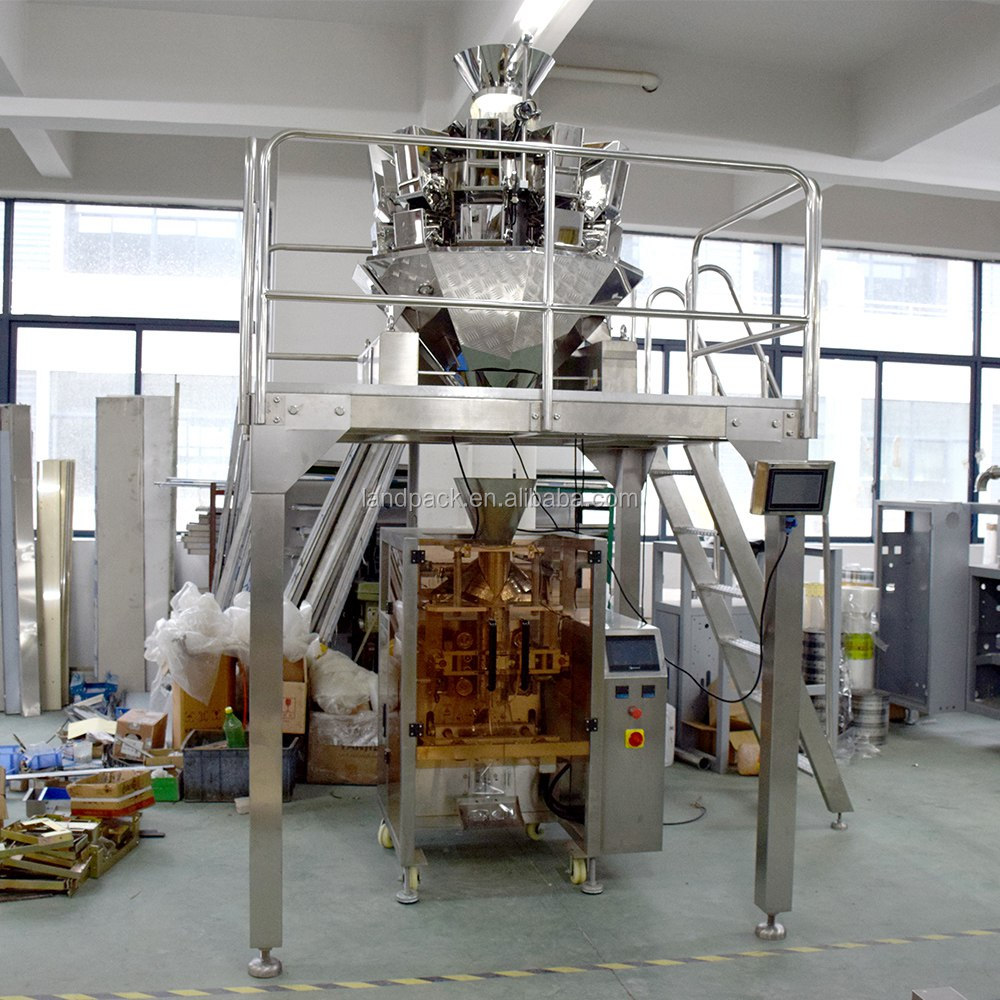 Automatique plante complète peseuse multi-têtes machine à emballer pour nèfle/raisins secs/fruits secs